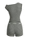 2PCS Top Nero a Righe Senza Maniche e Pantaloncini a Vita Alta Anni '40 3