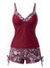 Set Tankini Bohémien Scollo a V con Cinturino Anni '70 2