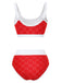 1940s Eyelet High Waisted Color Block Tankini Set - vintage fashion, retro style