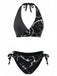 Set Bikini Floreale Halter Anni '40 10