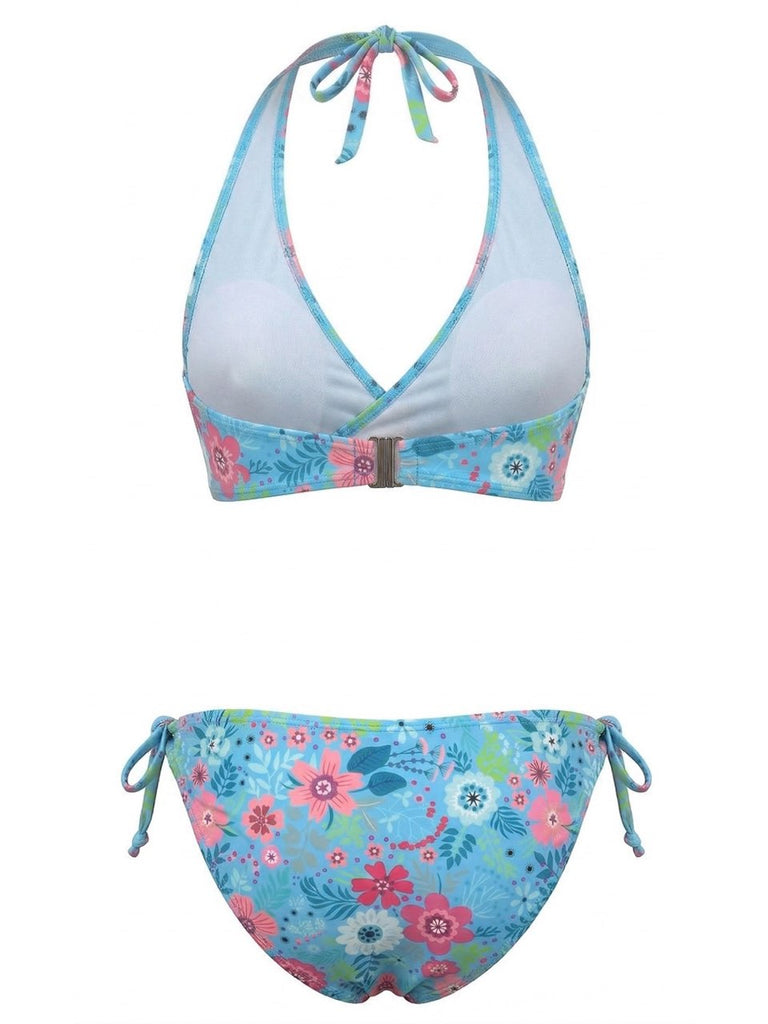 Set Bikini Floreale Halter Anni '40 7