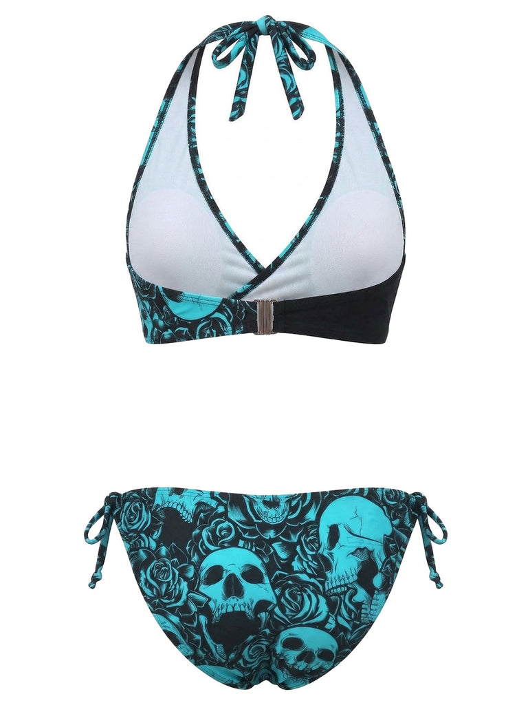 Set Bikini Floreale Halter Anni '40 3