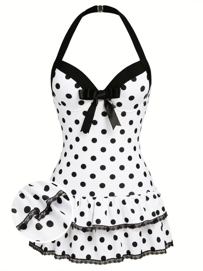 [Pre-Vendita] Costume Intero Blu Halter a Righe con Fiocco Anni '40 18