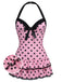 [Pre-Vendita] Costume Intero Blu Halter a Righe con Fiocco Anni '40 2