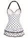 [Pre-Vendita] Costume Intero Blu Halter a Righe con Fiocco Anni '40 21