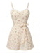 [Pre-Vendita] Pois Patchwork Suspender Tuta Corta Beige Anni '40