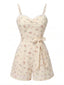 Tuta corta cotone floreale patchwork beige anni '40