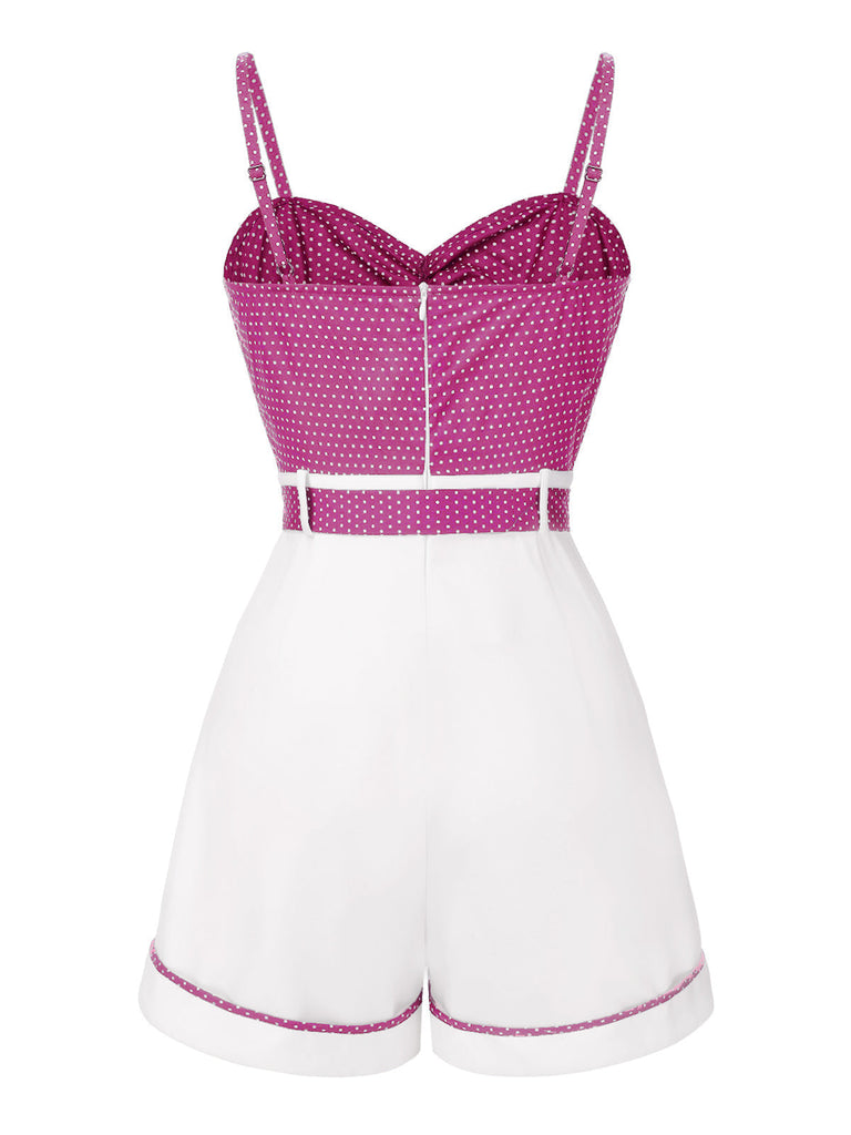 1940s Polka Dot Patchwork Suspender Romper a?? 1940s vintage charm for her modern wardrobe