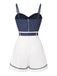 1940s Polka Dot Patchwork Suspender Romper a?? 1940s vintage charm for her modern wardrobe