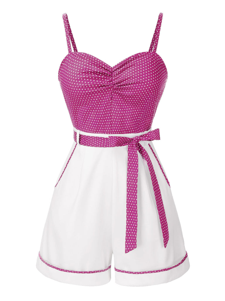 1940s Polka Dot Patchwork Suspender Romper a?? 1940s style that transcends decades