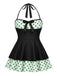 [Prevendita] Costumi intero a pois con scollo all'americana rosso anni '40