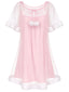 Camicia da notte in tulle con maniche a balze rosa anni '40