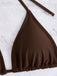 Tinta Unita con Allacciatura al Collo Set Bikini & Crochet Cover-Up Anni '40