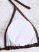 Tinta Unita con Allacciatura al Collo Set Bikini & Crochet Cover-Up Anni '40