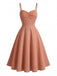 Abito Svasato Spalline Sottili in Cotone Jacquard Anni '50 3