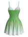 Costume da Bagno con Gonna a Effetto Specchio Degradé e Torsione Frontale Anni '40 3