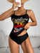 Set Tankini con Palme e Rete con Spalline Sottili Anni '50 2
