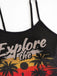 Set Tankini con Palme e Rete con Spalline Sottili Anni '50 5