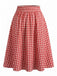 1950s Plaid Puff Sleeve Lapel Collar Skirt 3