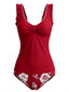 Set Tankini Anni '50 Floreale con Bretelle a Volant Arricciato