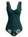 Set Tankini Floreale Arricciato con Bretelle a Volant Anni '50 4