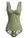 Set Tankini Floreale Arricciato con Bretelle a Volant Anni '50 7