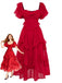 1950s Ruffle Tiered Off-Shoulder Maxi Dress - vintage dress, retro fashion, rockabilly