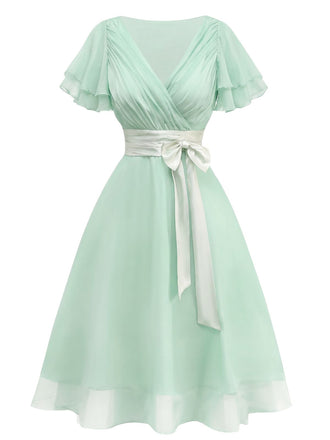 [Prevendita] Abito da cocktail in tulle in raso verde anni '50