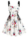 1950s Strap Floral Butterflies Lace-Up Corset Dress - vintage dress, retro fashion, rockabilly
