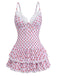 [Pre-Vendita] Costume da Bagno Intero Rosa Stampa Ciliegie con Bordo in Pizzo Anni '40 2