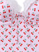 [Pre-Vendita] Costume da Bagno Intero Rosa Stampa Ciliegie con Bordo in Pizzo Anni '40 5