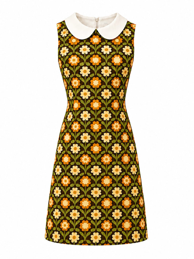 [Prevendita] Abito margherite colletto Peter Pan verde anni '60