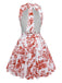 Abito a Campana Floreale Halter Senza Maniche Schiena Scoperta Anni '60 3