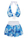 Set Bikini Rosa Anni '60 Multistrato con Stampa Ciliegia