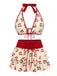 Set Bikini Rosa Anni '60 Multistrato con Floreale