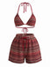 Set Bikini Triangolo a Maglia a Righe Halter Anni '60 5