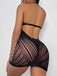 1960s Halter Fishnet Cutout Bodycon Mini Swimsuit Cover-Up - vintage swimsuit, pin-up style
