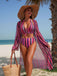 Set Bikini Allacciato a Righe Verticali con Copricostume Anni '60