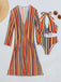 Set Bikini Allacciato a Righe Verticali con Copricostume Anni '60