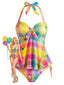 [Prevendita] Set Tankini Arcobaleno Anni '70 a Quadri con Stelle