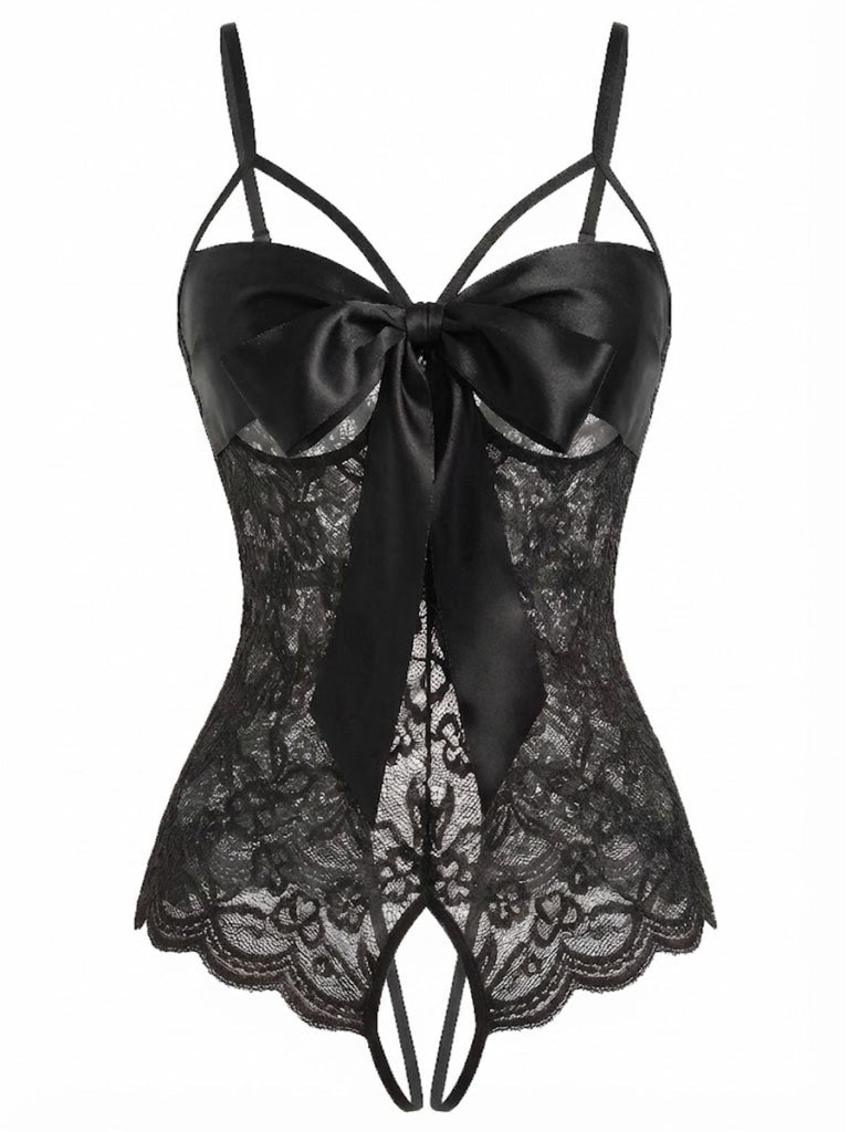 [Prevendita] Lingerie viola anni '70 con pizzo e fiocco in raso e spalline regolabili