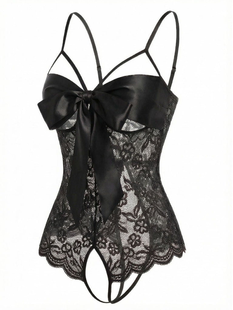 [Prevendita] Lingerie viola anni '70 con pizzo e fiocco in raso e spalline regolabili