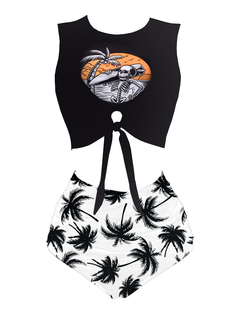 [Pre-Vendita] Set Bikini Punk con Laccio in Vita Tiki con Grafica Anni '80 2