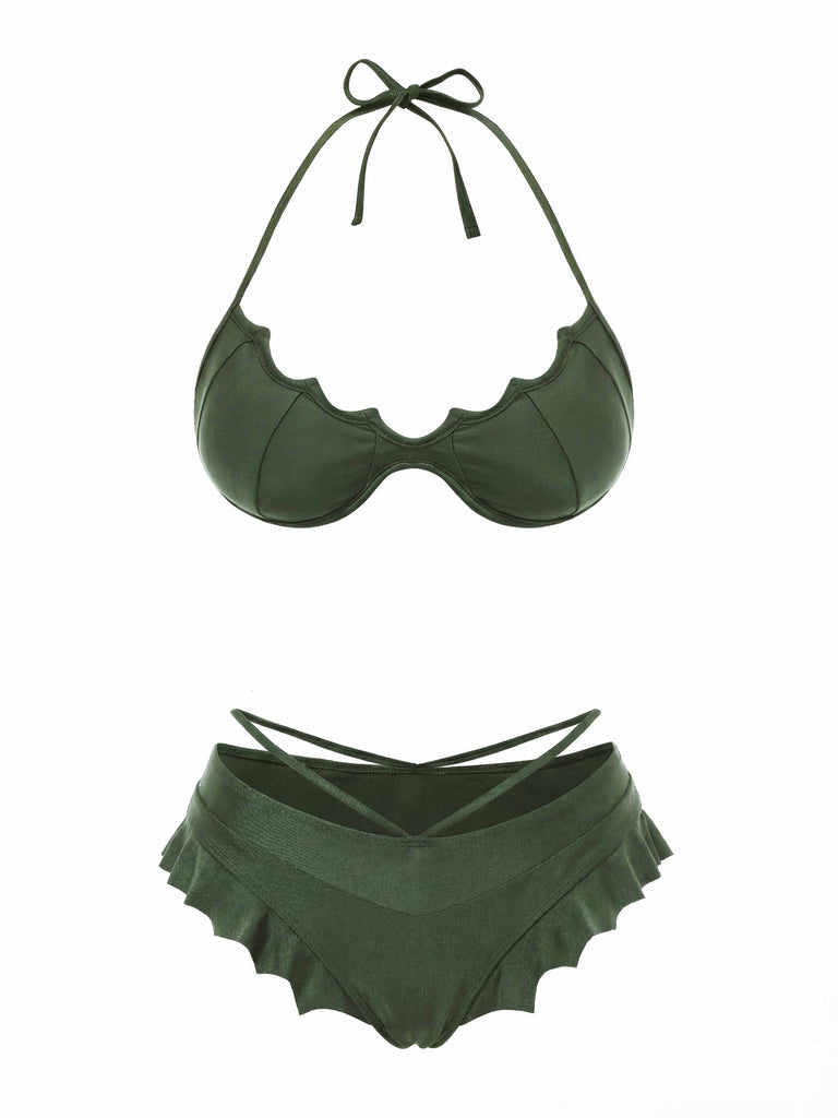 Set bikini gotico con ali di pipistrello nero anni '80