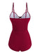 Costumi intero con lacci spalline sottili bordeaux anni '60