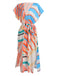 Copricostume stile kimono bohémien con lacci a righe anni '60