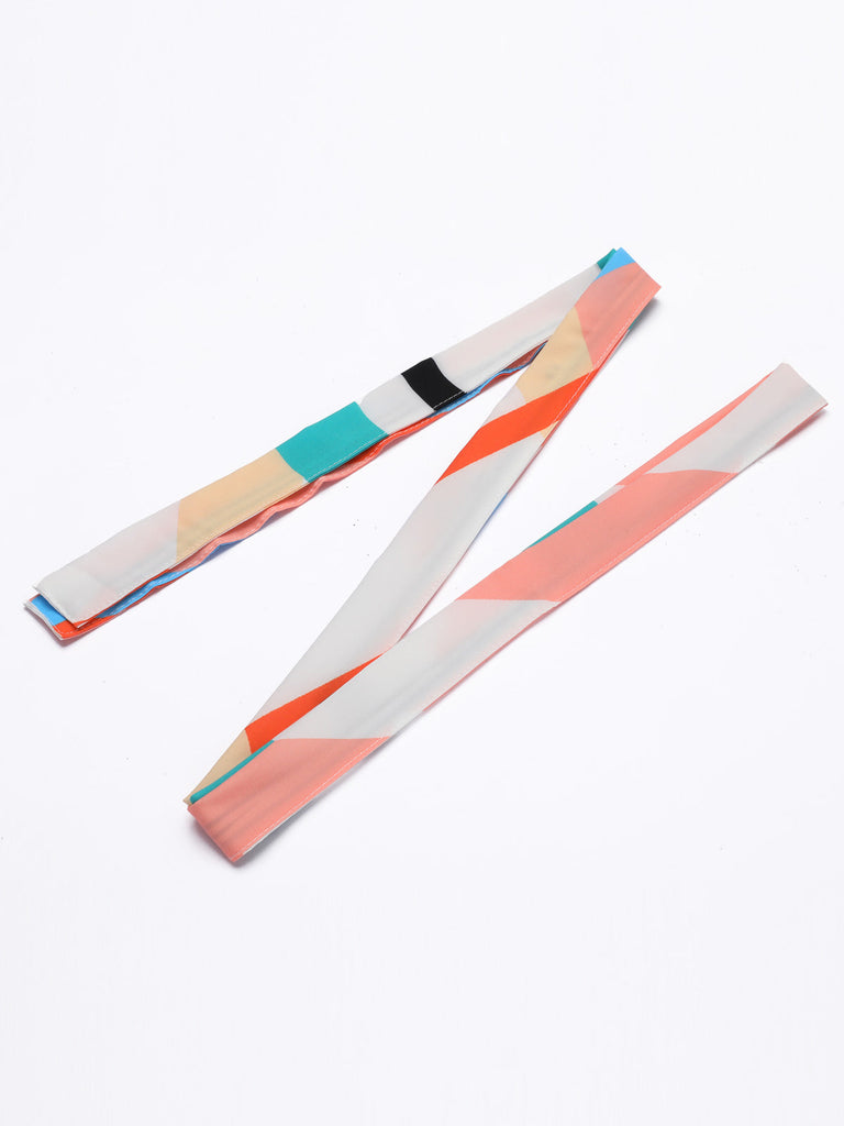 Copricostume stile kimono bohémien con lacci a righe anni '60