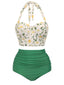 Bikini scollo all'americana lacci floreale anni '50