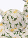 Bikini scollo all'americana lacci floreale anni '50