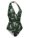 Costumi intero verde Jaguar Halter anni '30